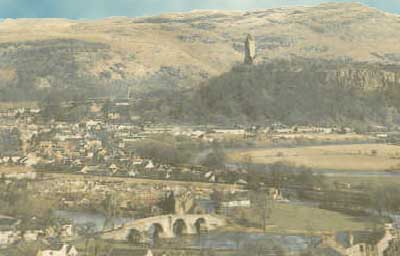 Stirling. The Wallace monument from the Castle